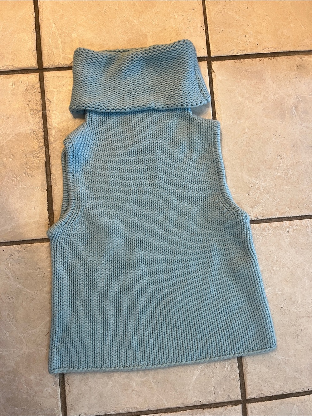 Esprit Light Blue Sleeveless Turtleneck Sweater vintage